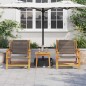 vidaXL Sedie da Giardino con Tavolo 3 pcs Grigio Legno Massello di Acacia vidaXL Sedie da Giardino con Tavolo 3 pcs Grigio Legno Massello di Acacia