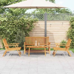 vidaXL Set di 4 sedie da giardino con tavolo in legno massello di acacia