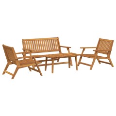vidaXL Set di 4 sedie da giardino con tavolo in legno massello di acacia