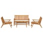 vidaXL Set di 4 sedie da giardino con tavolo in legno massello di acacia vidaXL Set di 4 sedie da giardino con tavolo in legno massello di acacia
