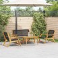 vidaXL Set di Sedie e Tavolo da Giardino - 4 Pezzi in Legno Massiccio di Acacia Nero vidaXL Set di Sedie e Tavolo da Giardino - 4 Pezzi in Legno Massiccio di Acacia Nero