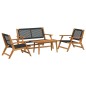 vidaXL Set di Sedie e Tavolo da Giardino - 4 Pezzi in Legno Massiccio di Acacia Nero vidaXL Set di Sedie e Tavolo da Giardino - 4 Pezzi in Legno Massiccio di Acacia Nero