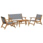 vidaXL Set di Sedie da Giardino con Tavolo - 4 Pezzi, Bianco e Nero, Realizzato in Legno Massello di Acacia vidaXL Set di Sedie da Giardino con Tavolo - 4 Pezzi, Bianco e Nero, Realizzato in Legno Massello di Acacia
