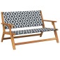 vidaXL Set di Sedie da Giardino con Tavolo - 4 Pezzi, Bianco e Nero, Realizzato in Legno Massello di Acacia vidaXL Set di Sedie da Giardino con Tavolo - 4 Pezzi, Bianco e Nero, Realizzato in Legno Massello di Acacia