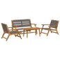 vidaXL Sedie da Giardino con Tavolo 4 pz Grigio Legno Massello di Acacia vidaXL Sedie da Giardino con Tavolo 4 pz Grigio Legno Massello di Acacia