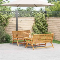 vidaXL Set di sedie da giardino con tavolo in legno massello di acacia