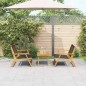 vidaXL Sedie da giardino con tavolo - Set da 3 pezzi in legno massello di acacia nera