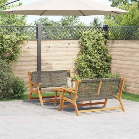 vidaXL Set di sedie e tavolo da giardino - 3 pezzi in legno massello di acacia grigio