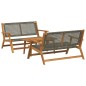 vidaXL Set di sedie e tavolo da giardino - 3 pezzi in legno massello di acacia grigio
