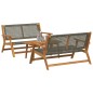 vidaXL Set di sedie e tavolo da giardino - 3 pezzi in legno massello di acacia grigio