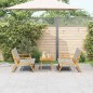vidaXL Sedie da Giardino con Tavolo, Set di 3 Pezzi, Nero e Bianco, Legno Massello di Acacia