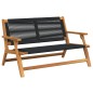 vidaXL Sedie da Giardino con Tavolo - Set di 3 in Legno massello di Acacia Nero