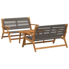vidaXL Sedie da Giardino con Tavolo 3 pcs Grigio Legno Massello di Acacia