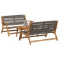 vidaXL Sedie da Giardino con Tavolo 3 pcs Grigio Legno Massello di Acacia vidaXL Sedie da Giardino con Tavolo 3 pcs Grigio Legno Massello di Acacia