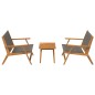 vidaXL Sedie da Giardino con Tavolo 3 pcs Grigio Legno Massello di Acacia vidaXL Sedie da Giardino con Tavolo 3 pcs Grigio Legno Massello di Acacia