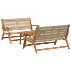 vidaXL Set di sedie da giardino con tavolo 3 pezzi Beige Legno Massello di Acacia