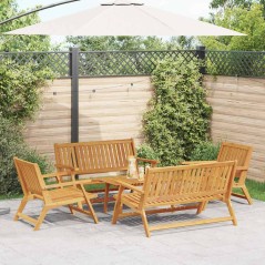 vidaXL Set di Sedie da Giardino con Tavolo, 5 Pezzi in Legno Massello di Acacia.