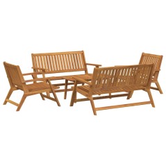 vidaXL Set di Sedie da Giardino con Tavolo, 5 Pezzi in Legno Massello di Acacia.