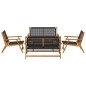 vidaXL Sedie da Giardino con Tavolo - Set da 5 Pezzi in Legno Massello di Acacia Nera vidaXL Sedie da Giardino con Tavolo - Set da 5 Pezzi in Legno Massello di Acacia Nera