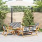 vidaXL Set di Sedie e Panchina da Giardino in Legno di Acacia Bianco e Nero da 5 Pezzi vidaXL Set di Sedie e Panchina da Giardino in Legno di Acacia Bianco e Nero da 5 Pezzi