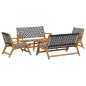 vidaXL Set di Sedie e Panchina da Giardino in Legno di Acacia Bianco e Nero da 5 Pezzi vidaXL Set di Sedie e Panchina da Giardino in Legno di Acacia Bianco e Nero da 5 Pezzi