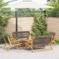 vidaXL Set di sedie da giardino con tavolo, 5 pezzi, Grigio, Legno massello di acacia vidaXL Set di sedie da giardino con tavolo, 5 pezzi, Grigio, Legno massello di acacia