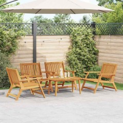 vidaXL Set di sedie da giardino e tavolo in legno massello di acacia