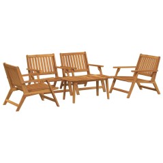 vidaXL Set di sedie da giardino e tavolo in legno massello di acacia