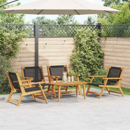 vidaXL Set di Sedie da Giardino - 5 Pezzi, Legno di Acacia Nero
