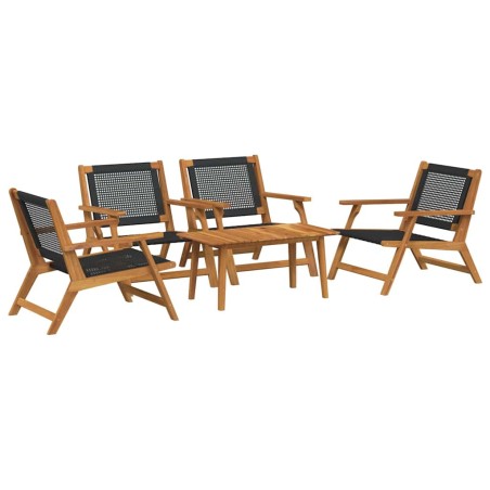 vidaXL Set di Sedie da Giardino - 5 Pezzi, Legno di Acacia Nero