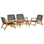 vidaXL Set di Sedie da Giardino - 5 Pezzi, Legno di Acacia Nero vidaXL Set di Sedie da Giardino - 5 Pezzi, Legno di Acacia Nero