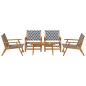 vidaXL Set di Sedie da Giardino con Tavolo - 5 Pezzi, Nero e Bianco, Legno Massello di Acacia vidaXL Set di Sedie da Giardino con Tavolo - 5 Pezzi, Nero e Bianco, Legno Massello di Acacia
