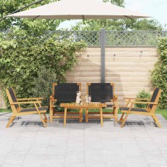 vidaXL Set di sedie e tavolo da giardino 5 pezzi - Legno massello di acacia nera