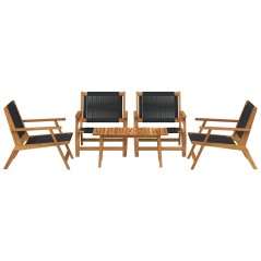vidaXL Set di sedie e tavolo da giardino 5 pezzi - Legno massello di acacia nera