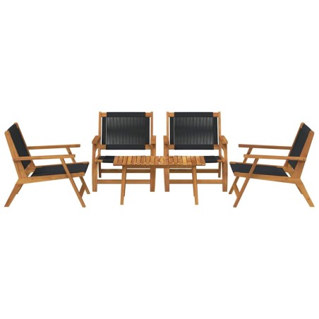 vidaXL Set di sedie e tavolo da giardino 5 pezzi - Legno massello di acacia nera