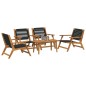 vidaXL Set di sedie e tavolo da giardino 5 pezzi - Legno massello di acacia nera