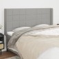 Testiera ad Orecchio Grigio Chiaro 183x16x118/128 cm in Tessuto Testiera ad Orecchio Grigio Chiaro 183x16x118/128 cm in Tessuto