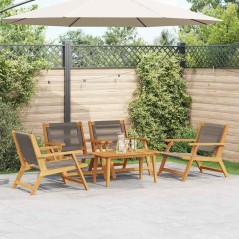 vidaXL Sedie da Giardino con Tavolo - Set da 5 in Legno massello di Acacia Grigia