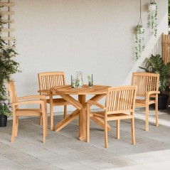 vidaXL Set da Pranzo per Giardino 3 pcs Marrone 109 x 109 x 74 cm