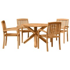 vidaXL Set da Pranzo per Giardino 3 pcs Marrone 109 x 109 x 74 cm