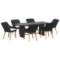 vidaXL Set da pranzo da giardino 7 pezzi, nero in rattan sintetico vidaXL Set da pranzo da giardino 7 pezzi, nero in rattan sintetico