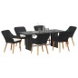 vidaXL Set da pranzo da giardino 7 pezzi, nero in rattan sintetico vidaXL Set da pranzo da giardino 7 pezzi, nero in rattan sintetico