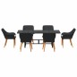vidaXL Set da pranzo da giardino 7 pezzi, nero in rattan sintetico vidaXL Set da pranzo da giardino 7 pezzi, nero in rattan sintetico