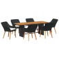 vidaXL Set da pranzo da giardino 7 pezzi in polyrattan nero vidaXL Set da pranzo da giardino 7 pezzi in polyrattan nero