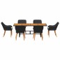 vidaXL Set da pranzo da giardino 7 pezzi in polyrattan nero vidaXL Set da pranzo da giardino 7 pezzi in polyrattan nero