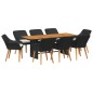 vidaXL Set da Pranzo da Giardino 9 Pezzi Nero in Rattan Sintetico vidaXL Set da Pranzo da Giardino 9 Pezzi Nero in Rattan Sintetico