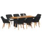 vidaXL Set da Pranzo da Giardino 9 Pezzi Nero in Rattan Sintetico vidaXL Set da Pranzo da Giardino 9 Pezzi Nero in Rattan Sintetico