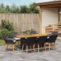 vidaXL Set da Pranzo da Giardino 9 Pezzi Nero in Rattan Sintetico vidaXL Set da Pranzo da Giardino 9 Pezzi Nero in Rattan Sintetico