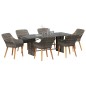 vidaXL Set da Pranzo da Giardino 7 Pezzi in Rattan Sintetico Grigio vidaXL Set da Pranzo da Giardino 7 Pezzi in Rattan Sintetico Grigio