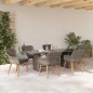 vidaXL Set da Pranzo da Giardino 7 Pezzi in Rattan Sintetico Grigio vidaXL Set da Pranzo da Giardino 7 Pezzi in Rattan Sintetico Grigio